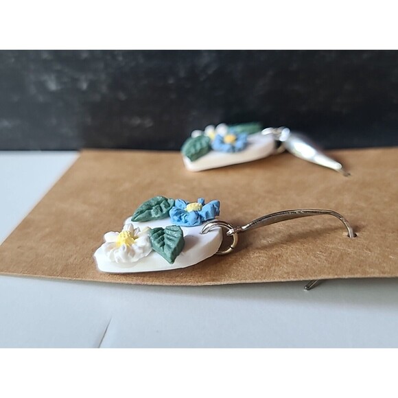 Polymer Clay Floral Dangling Earrings New - Picture 5 of 10